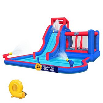 Sunny & Fun Inflatable Water Slide, Blow up Pool & Bounce House for Backyard