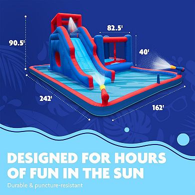 Sunny & Fun Inflatable Water Slide, Blow up Pool & Bounce House for Backyard