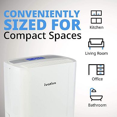 Ivation 14.7 Pint Dehumidifier Small and Compact with Continuous Drain Hose