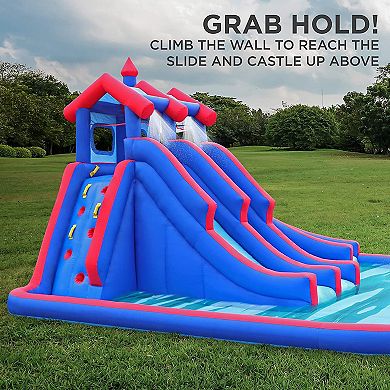 Sunny & Fun Inflatable Water Slide & Blow up Pool, Kids Water Park for Backyard