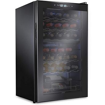 Ivation Wine Fridge, Dual Zone Freestanding Wine Cooler, 33 Bottles