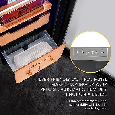 Schmécké 250 Cigar Humidor, Cigar Humidifier & Cigar Box with Cigar Hygrometer