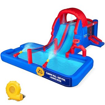 Sunny & Fun Inflatable Water Slide, Blow up Pool & Bounce House for Backyard