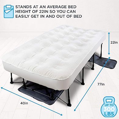 Ivation EZ-Bed, Air Mattress with Built in Pump, Anti-Deflate Technology, Twin Inflatable Mattress