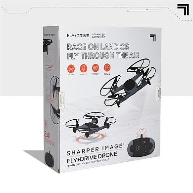 Sharper Image Toy 5-Inch Fly+Drive Drone Remote Control Dual-Function Vehicle