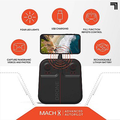 Sharper Image 10" Mach X Drone with Streaming Camera
