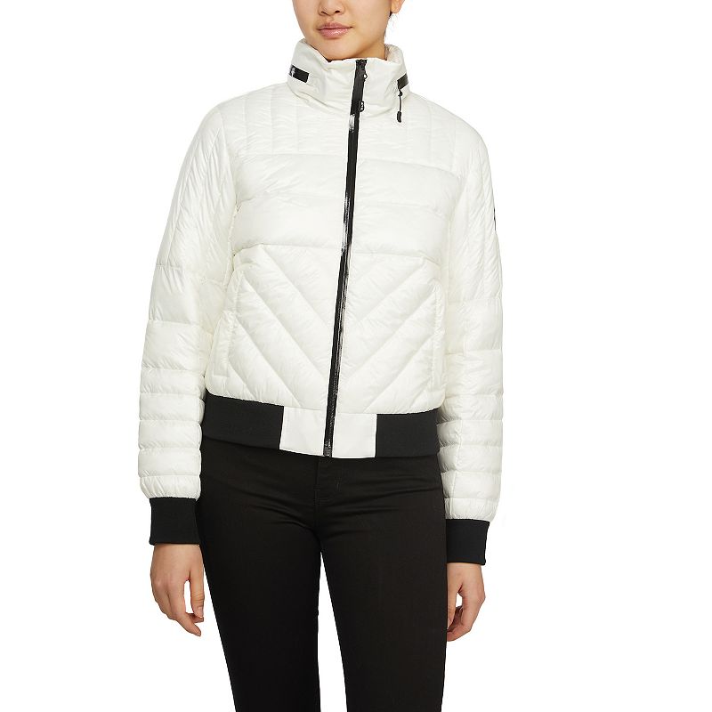 Womens Kendall & Kylie Down Bomber Jacket, Girls, Size: XS, White