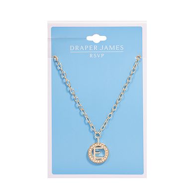 DRAPER JAMES RSVP™ Gold Tone Simulated Pearl Initial Necklace