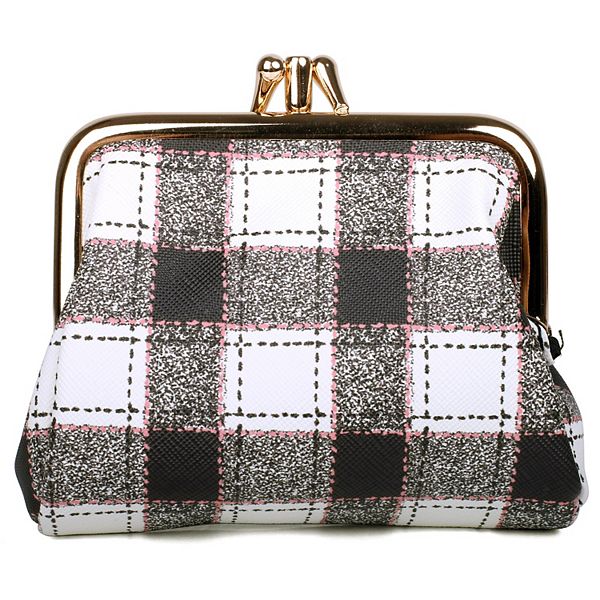 Julia Buxton Textured Plaid Triple Frame RFIDBlocking Coin Pouch
