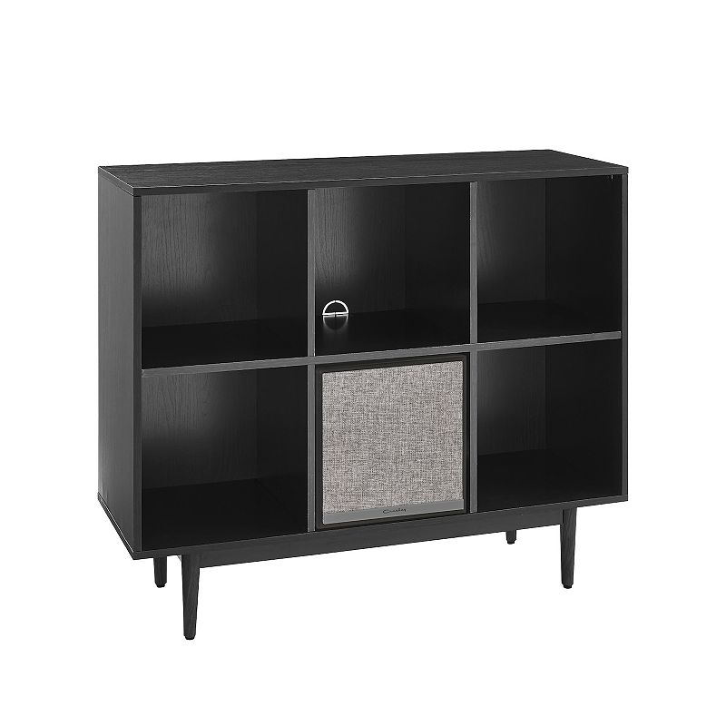 Crosley Liam 6-Cube Bookcase & Speaker 2-piece Set, Black