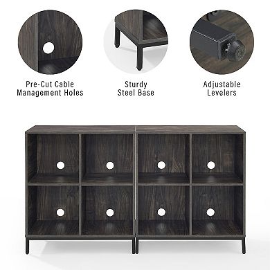 Crosley Jacobsen 8 Cube Storage Bookcase 2-piece Set