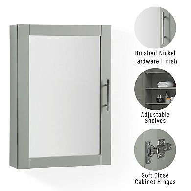 Crosley Savannah Mirrored Wall Cabinet