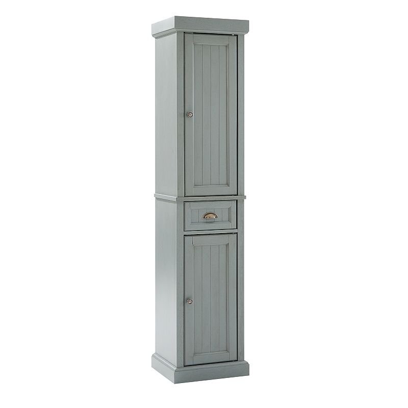 Crosley Seaside Tall Linen Cabinet, Grey