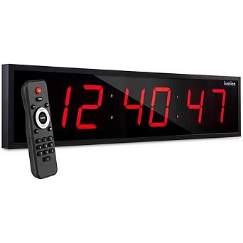 Ivation 24 in Large Digital Wall Clock, LED Digital Clock with Timer and Alarm