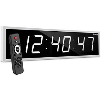 Ivation 24 in Large Digital Wall Clock, LED Digital Clock with Timer and Alarm