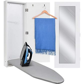 Ivation Ironing Board, Hanging Ironing Board & Ironing Board Cover W/ Mirror