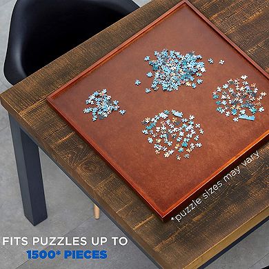 Jumbl 1500 Piece Puzzle Board, 35” x 35” Wooden Jigsaw Puzzle Table