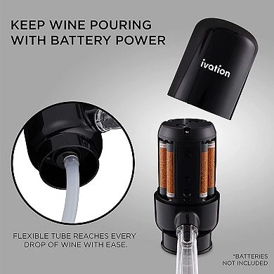 Ivation Wine Aerator and Dispenser Spout, Electric Wine Pourer and Stopper