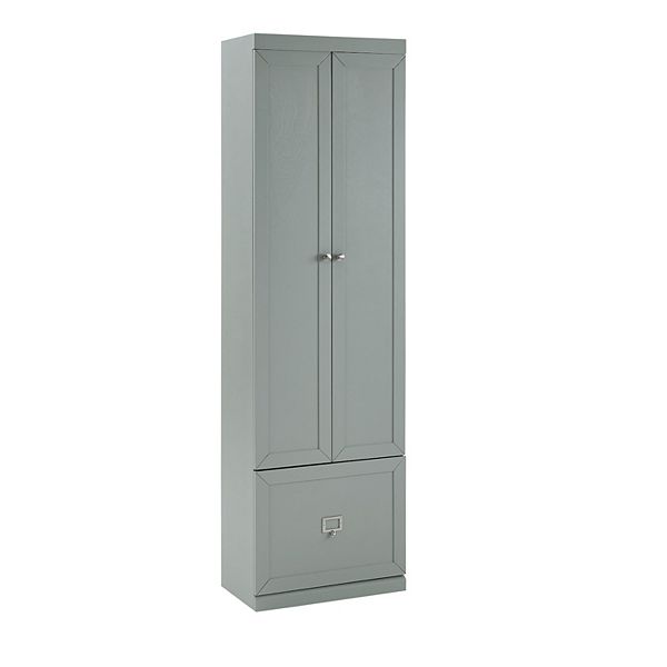 Harper Convertible Pantry Closet Gray - Crosley: Freestanding 74"H Storage, Broom Cabinet with Drawer