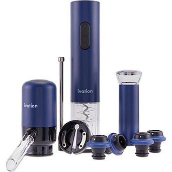 Ivation Electric Wine Opener, 7 pc Wine Gift Set, Electric Bottle Opener, Wine Aerator Pourer