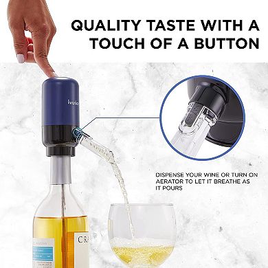 Ivation Electric Wine Opener, 7-Piece Wine Gift Set, Electric Bottle Opener, Wine Aerator Pourer