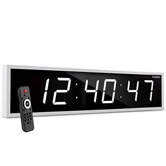 Ivation 60'' Large Digital Wall Clock, LED Digital Clock with Remote Control - Stopwatches