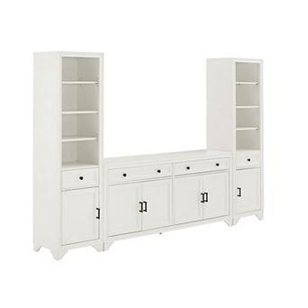 Crosley Tara Sideboard & Bookcase 3 pc Set