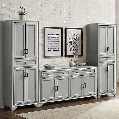 Crosley Tara Sideboard & Pantry 3-piece Set