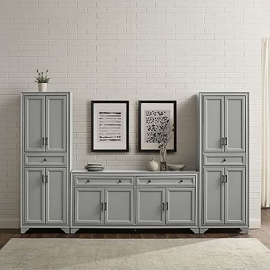 Crosley Tara Sideboard & Pantry 3-piece Set