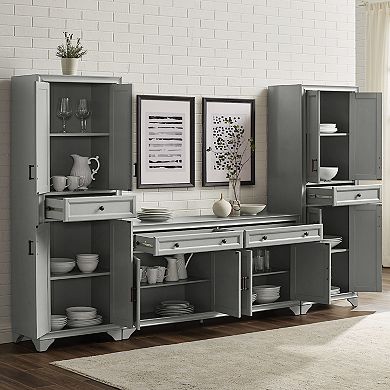 Crosley Tara Sideboard & Pantry 3-piece Set