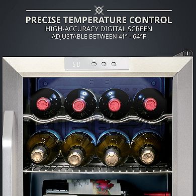 Ivation Wine Fridge, Small Freestanding Wine Refrigerator, 12 Bottle Wine Cooler
