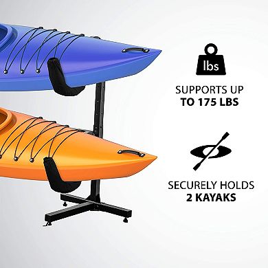RaxGo Kayak Storage Rack, Indoor & Outdoor Freestanding Storage for 2 Kayak