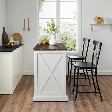 Crosley Clifton Kitchen Island & Camille Stools 2-piece Set