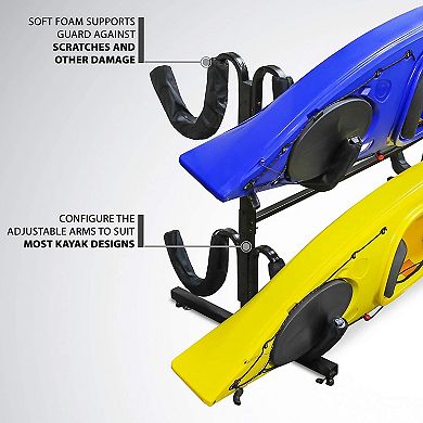 RaxGo Kayak Storage Rack, Indoor & Outdoor Freestanding Storage for 4 Kayak