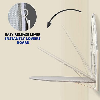 Ivation Ironing Board, Wall Mount Iron Board Holder and Ironing Board Cover