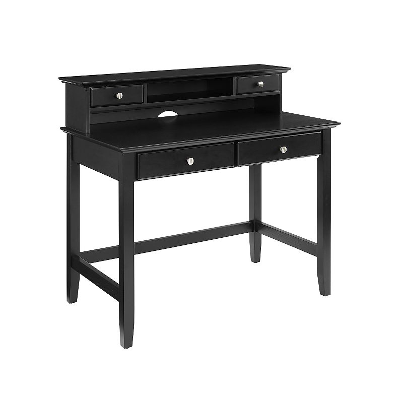 Crosley Campbell Desk & Hutch Set, Black