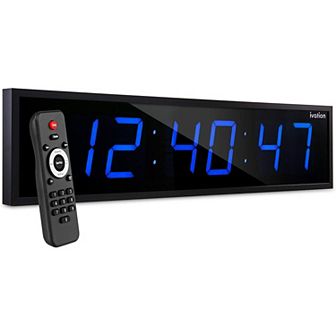 Ivation Huge 48" inch Digital LED Clock with Stopwatch, Alarms, Timer & Temp
