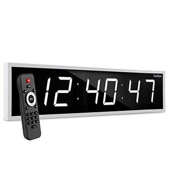 Ivation Huge 48" inch Digital LED Clock with Stopwatch, Alarms, Timer & Temp