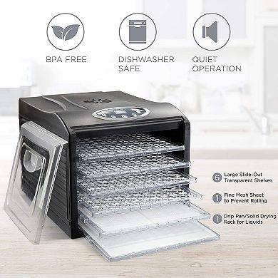 Ivation, 9 Plastic Tray Food Dehydrator For Snacks, Herbs, Fruit & Beef Jerky