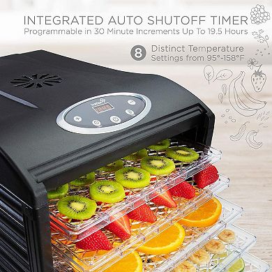 Ivation, 9 Plastic Tray Food Dehydrator For Snacks, Herbs, Fruit & Beef Jerky
