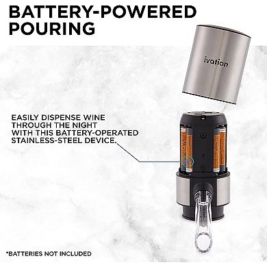 Ivation Wine Aerator and Dispenser Spout, Electric Wine Pourer and Stopper