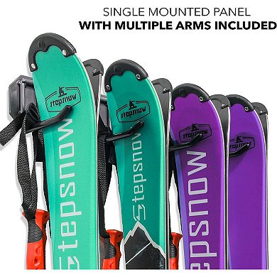 RaxGo Ski Wall Rack, Holds 4 Pairs of Skis & Skiing Poles or Snowboard