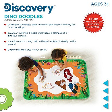 Discovery Kids Dino Doodles Aqua Magic Art Mat, Draw with Water Coloring Set
