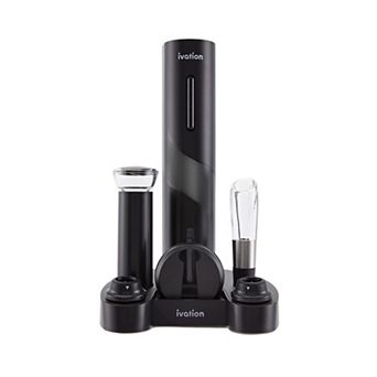 Ivation Electric Wine Opener,7 pc Wine Gift Set, Electric Bottle Opener, Wine Aerator Pourer