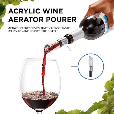 Ivation Electric Wine Opener,7-Piece Wine Gift Set, Electric Bottle Opener, Wine Aerator Pourer