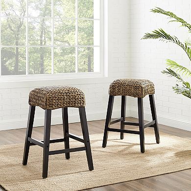 Crosley Edgewater 2-Piece Backless Counter Stool Set