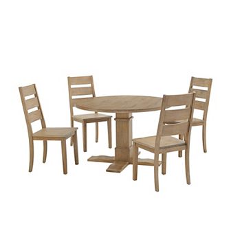 Crosley Joanna Round Slat-Back Chair Dining 5 pc Set