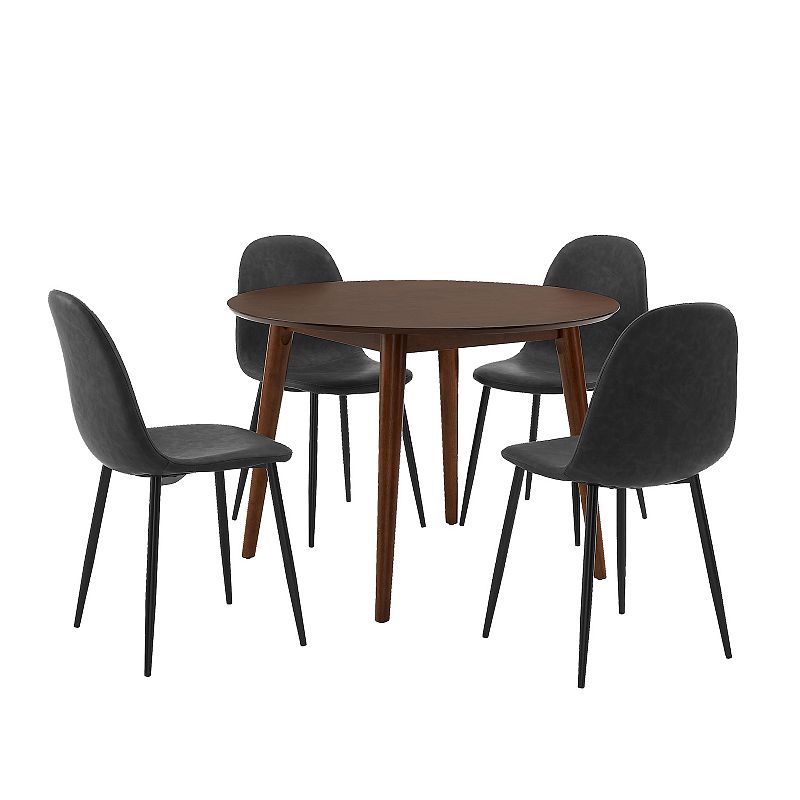 Crosley Landon & Weston Chairs Dining 5-piece Set, Black