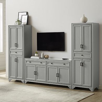 Crosley Tara Entertainment TV Stand & Storage Cabinet 3-piece Set