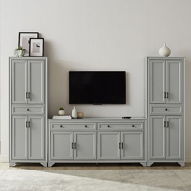 Crosley Tara Entertainment TV Stand & Storage Cabinet 3-piece Set